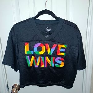 Love Wins pride Crop Top, L